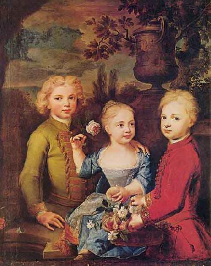 unknow artist Drei Kinder des Ratsherrn Barthold Hinrich Brockes Sweden oil painting art